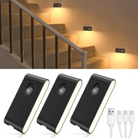 Nachtlicht Led Mit Bewegungsmelder 3 StüCk Aufladbar Schwarz Treppen Flur KüChe
