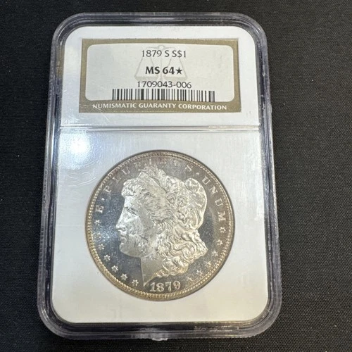 1879-S Morgan Dollar, NGC MS-64* STAR - Proof-Like Mirrored Fields Older NGC