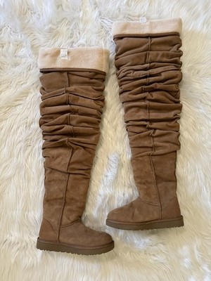 Y/Project x Ugg Shearling Thigh High Boots Brown US 6 EU 37 | eBay