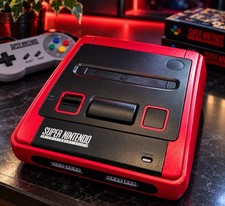 Custom Super Nintendo SNES Console – Red & Black Edition – Retro Gaming