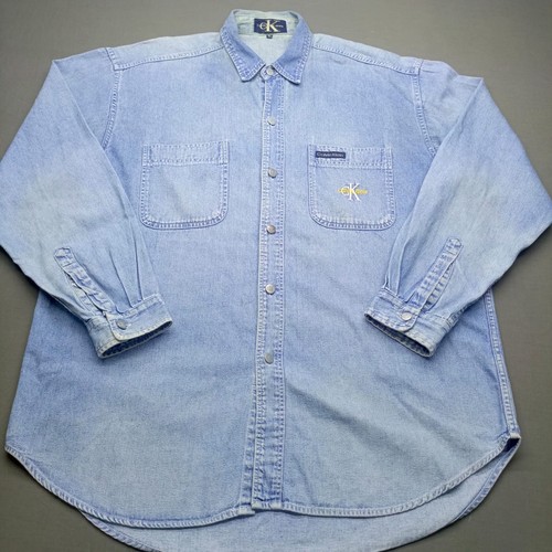 Calvin Klein Jeans, Vintage Calvin Klein Jeans Denim Button Down Shirt XL