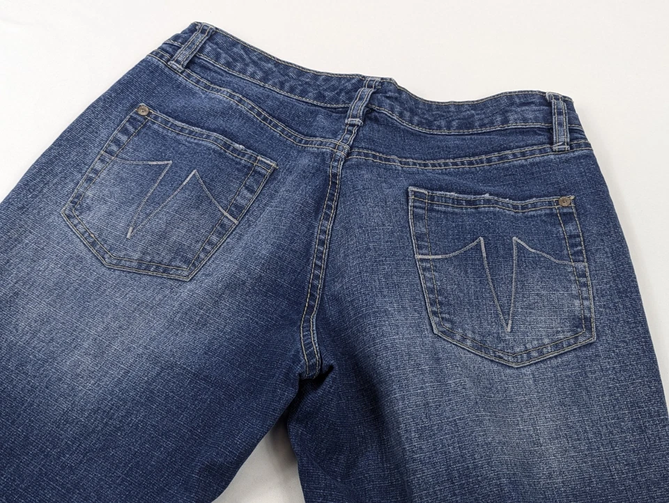 Jeans Sergio Valente Mujer 8 Bota Denim Bordado 29x33 Diseñador Foto 2 de 4