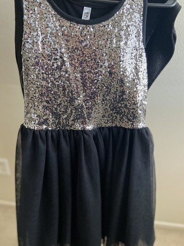 NWOT Girls TuTu Dress with Matching Jacket Black & Silver Sequin Sz12. Too Cote - Picture 6 of 8
