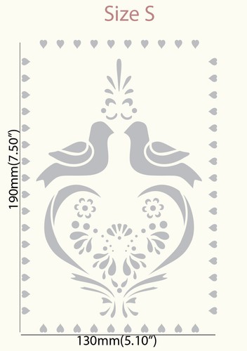 Love Heart Taube Schablone Hochzeit Farbe Wandmöbel Holz wiederverwendbar Vintage HE54 - Bild 8 von 14