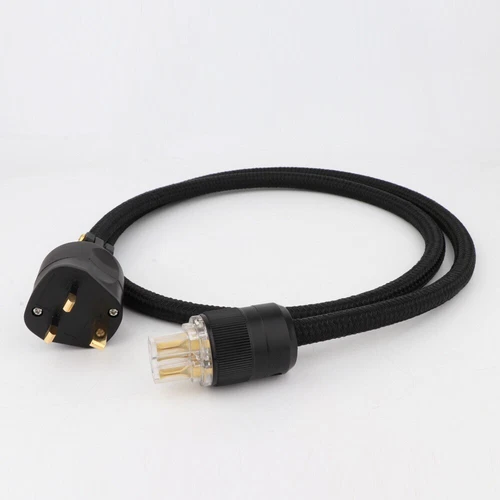 Silver Plated OFC Copper HiFi Power Cord with Gold Plated UK IEC Cable Plug - Picture 12 of 20