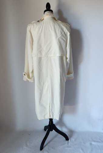 Vintage Escada Margaretha Ley Double Breast Trench Coat Gold Button Ivory Sz.38 - Picture 6 of 13
