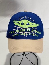 KIDS CHILDREN'S YOUTH BOYS STAR WARS YODA HAT BLUE FORCE IS STRONG