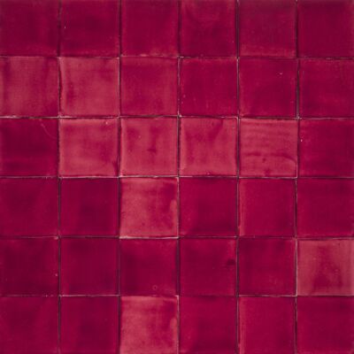 Red single-coloured tiles Talavera patchwork mosaic tile -Rosa Mexicano ...