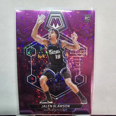 2023-24 Panini Mosaic Fast Break Purple #206 Jalen Slawson RC Kings #d/50