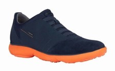 GEOX Mens Nebula Man Navy/Orange Textile/Suede Laceless Sneackers U52D7B 01122