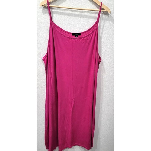 Women's Ellos Plus Size Knit Tank Dress in Tropical Raspberry Size 3X