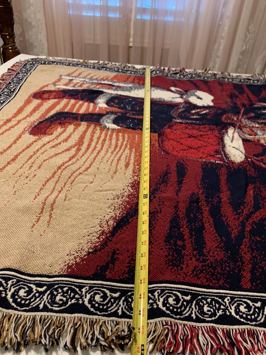 ❤️Christmas Woven Jacquard Throw Little Drummer Boy With Lamb 48