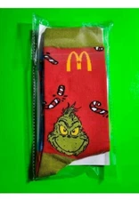 McDonald's Canada The Grinch 2024 Socks NEW SEALED Adult One Size Mismatch Color