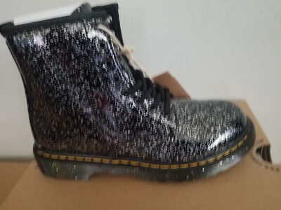 Dr Martens Cosmic Glitter Lace Up Boots Juniors Womens black glitter  new box