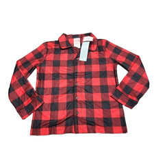 Wondershop Kids' Buffalo Check Pajama Top Medium Size 8 Red Printed Sleepwear