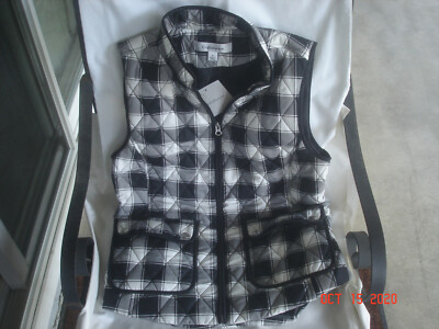 Quilted Vest Grey Plaid Vest Berne Women's Quilt-Lined Flannel