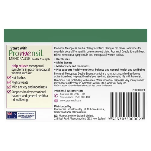 Promensil Menopause Double Strength For Overall Menopausal Symptoms 30 Tablets - Picture 3 of 5