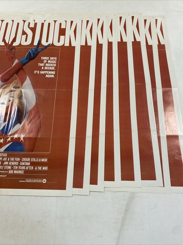 UNBENUTZT 1979 WOODSTOCK ORIGINAL 27x41 FILMPLAKAT JIMI HENDRIX NIEDRIGER PREIS! - Bild 6 von 6