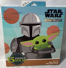 New M 9-2.5 Star Wars Advent Calender Socks Kids Child Christmas Medium 15 Pairs