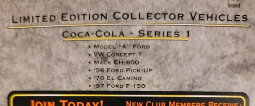 1998 Matchbox Coca Cola Premiere Collection Diecast Cars 1:64 Complete Set - Picture 9 of 9