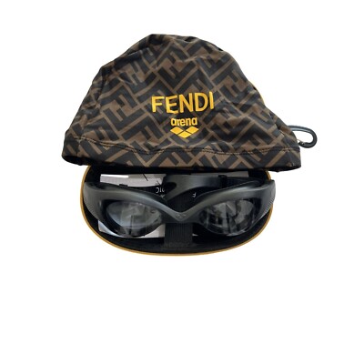 Fendi x Arena Swim Goggles and Swim Cap with Case