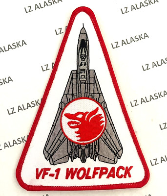 US NAVY VF-1 WOLFPACK PATCH 1972-93 F-14 TOMCAT TRIANGLE (N1) NAVAL AVIATION