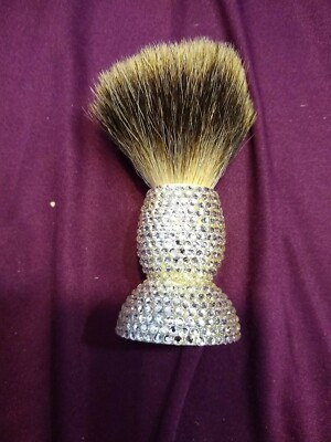 Whish body shaving brush Swarovski Clear crystals Semogue  Badger & Boar Hair