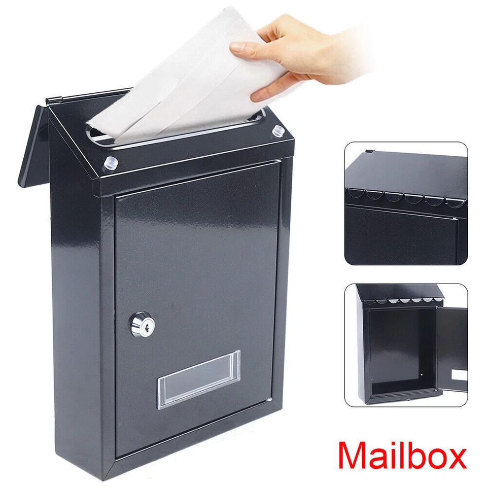 Modern Outdoor Waterproof Extra Large Drop Box Wall Mounted Mailbox with 2 keys - Image 4 of 4