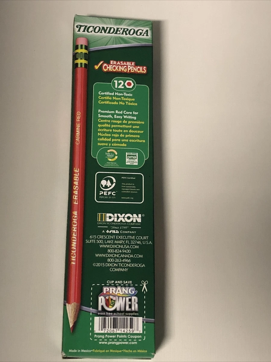 Dixon Ticonderoga Colored Pencils, Carmine Red, Dozen (14259), Pencils