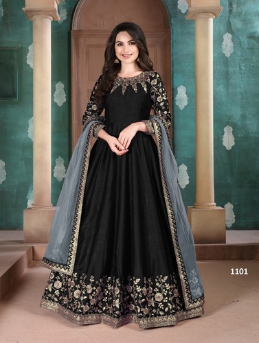 black colour frock suit design