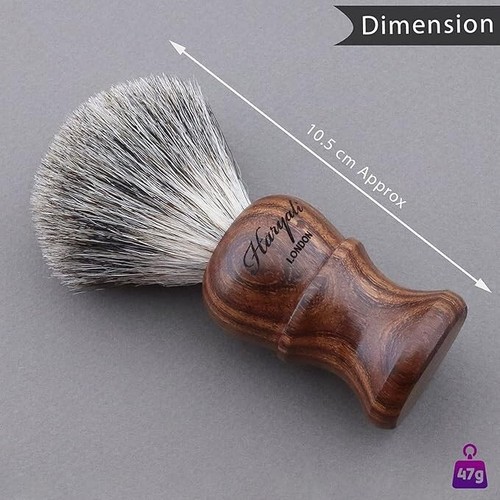 100% Super Dachshaar Rasierpinsel Holzgriff Herren Rasierpinsel Geschenkset Brau - Bild 3 von 8