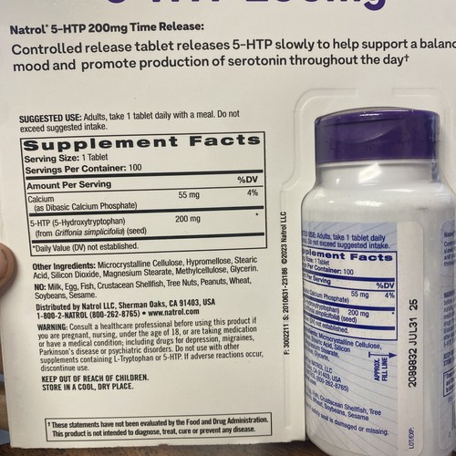 Lot of 2 Natrol mood and stress 200mg 60 total capsules...see photo - 第 2/2 張圖片