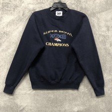 Vintage 90s Denver Broncos NFL Crewneck Sweatshirt Small Navy Blue Lee Chest 36