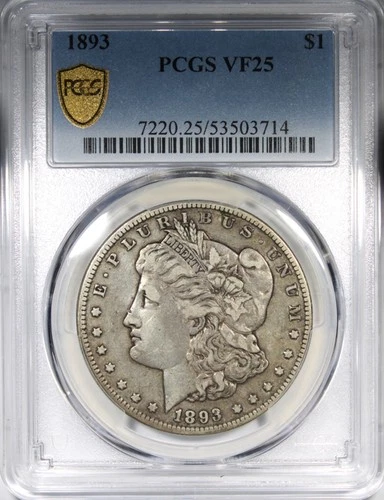 1893-P Morgan Dollar PCGS VF25 Circulated Key Date $1