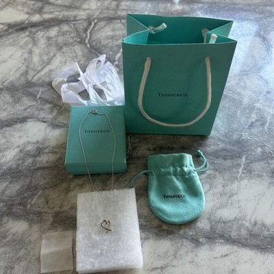 AUTHENTISCH Tiffany & Co Paloma Picasso Silber liebevolles Herz Halskette 18'' Original 