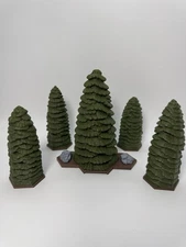 Custom Olive Pine Trees For Heroscape Terrain - Forest Set of 5 Forgotten Forest