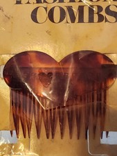 Vintage 1975 Goody Hair Clip Side Comb Heart  Tortoise Shell Retro