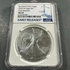 2024-W BURNISHED Silver Eagle NGC MS69, Early Releases (89278)