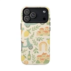 Italian Summer Drawing iPhone Case — Lemon & Vespa Pattern Tough MagSafe Case