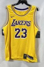 Nike Men's LA Lakers LeBron James Swingman Jersey Yellow #23 Dri-Fit XL 52 NWT