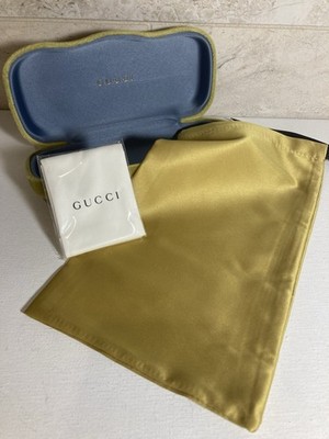 GUCCI CHARTREUSE VELVET CLAMSHELL EYEGLASS / SUNGLASS CASE  display picture 2