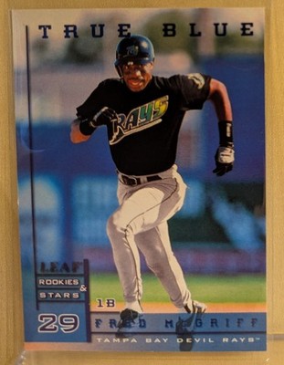 1998 Leaf Rookies & Stars TRUE BLUE #55 Fred McGriff Rays HOF RARE PARALLEL /500