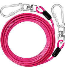 Dog Tie Out Cable: 10 Ft Dog Lead for Yard - Heavy Duty Chain Leash outside for
