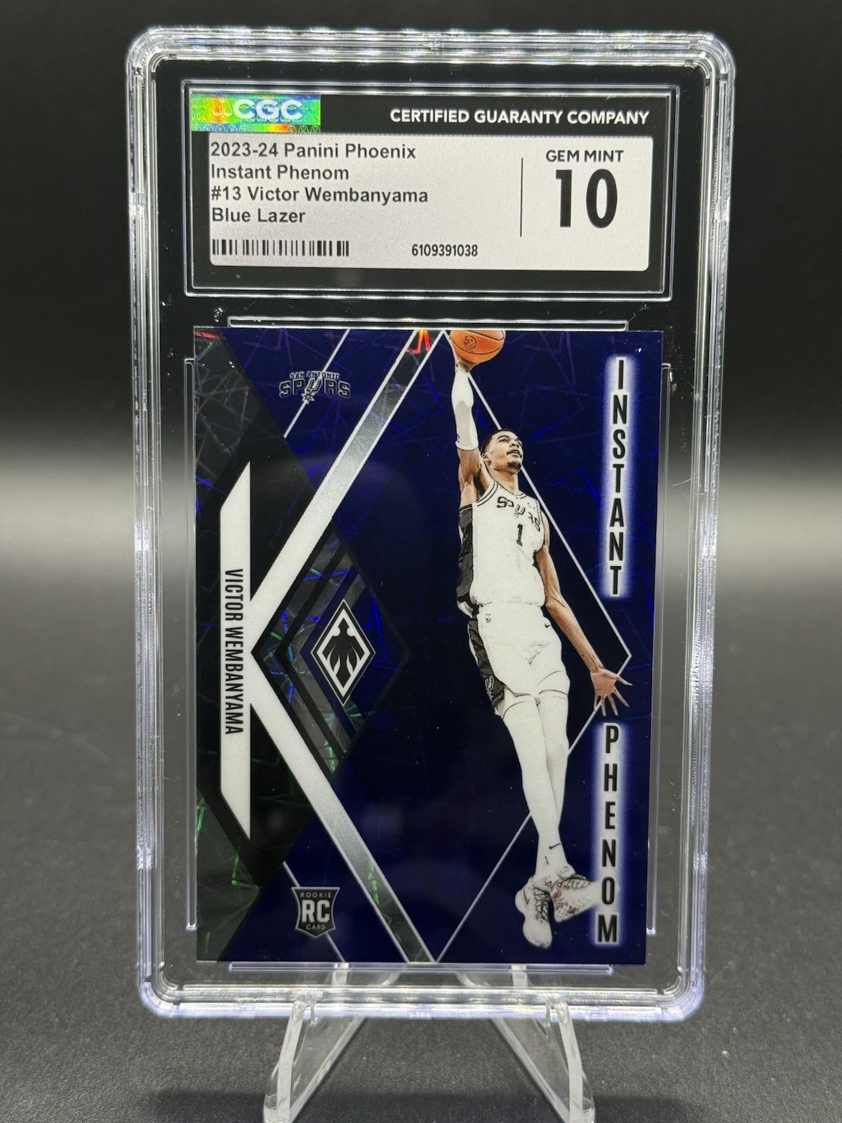 2023-24 Panini Phoenix - Instant Phenom Victor Wembanyama #13 Blue Lazer /275
