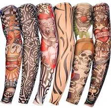 Tattoo Sleeves for Men, 6Pcs Arm Sleeves Fake Tattoos Sleeves to Cover Arms Sun