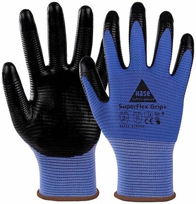 1 Paar Hase SuperFlex Grip+ Nitrilbeschichtete Arbeitshandschuhe Montage