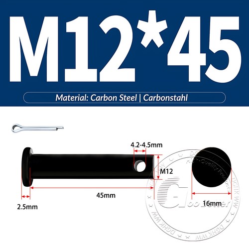 Pasador de horquilla negro pasador de bisagra pasador de retención pasador de aparejo métrico de acero al carbono M4-M30 - Imagen 95 de 201