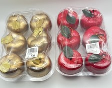 Artificial Apple Hanging Ornament Set Of 12 Red Gold