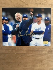 Vin Scully Auto Dodgers Legendary Announcer Beautiful 8x10 Autograph Photo Coa