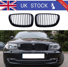 For BMW 1 SERIES E81 E82 E87 E88 LCI FRONT KIDNEY GRILLE GRILL GLOSS BLACK 08-12